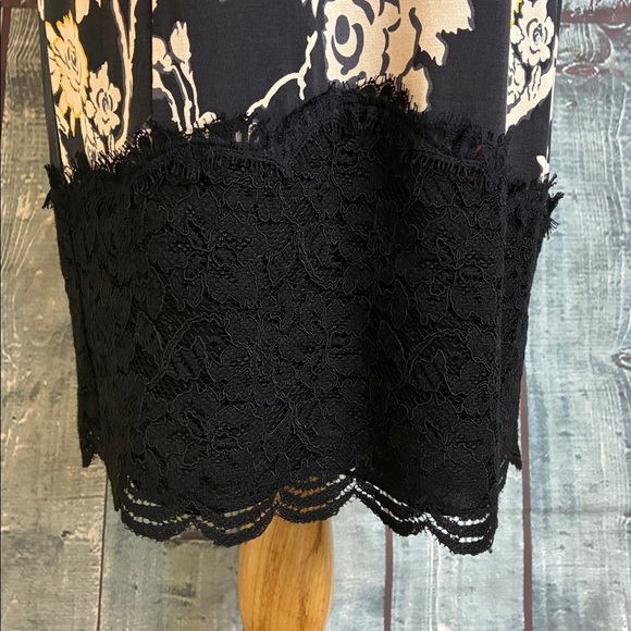 Diane von Furstenberg Olivette Silk Floral Slip Dress 10 Lace Trim Midi Coquette - Picture 8 of 16